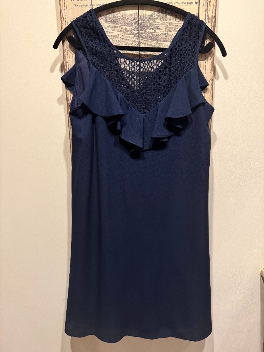 Sleeveless, ruffled dress